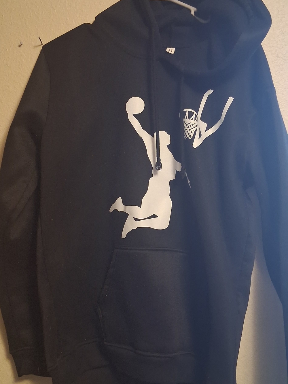 Black Men's Basketball Graphic Hoodie Sweatshirt M 260827